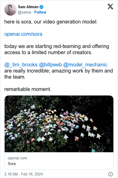 OpenAI 正在推出一种搞笑的视频卷积神经网络，外形酷似 Sora