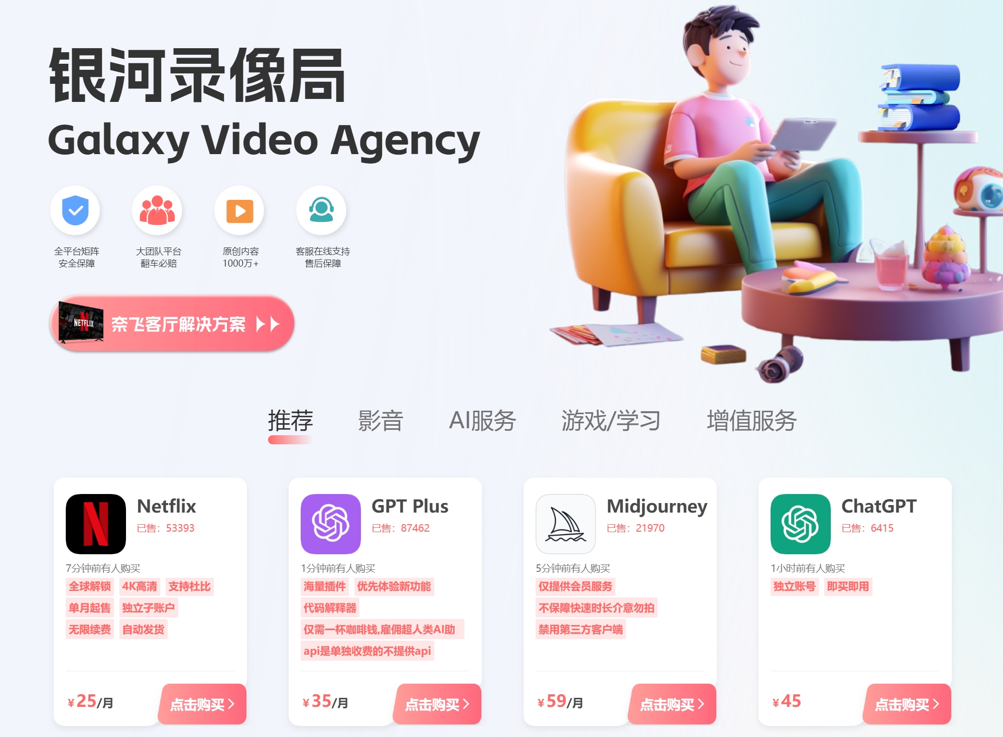 银河录像局,奈飞合租,账号合租,奈飞账号合租,奈飞合租平台,Netflix合租群